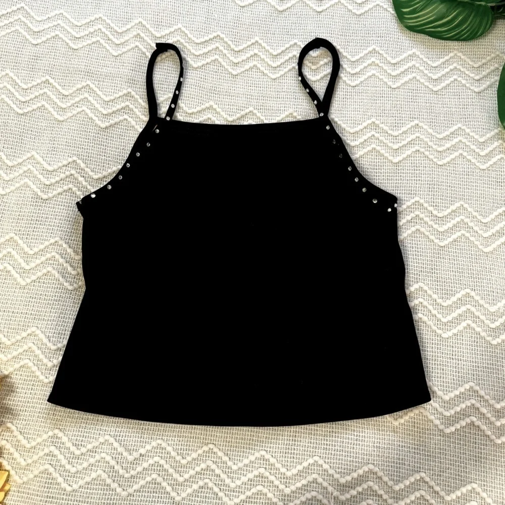 Women’s Studded Tank Top Black | Small